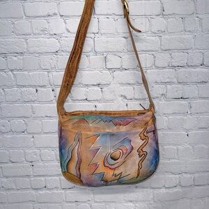 Sova Hand Painted Hobo Bag
